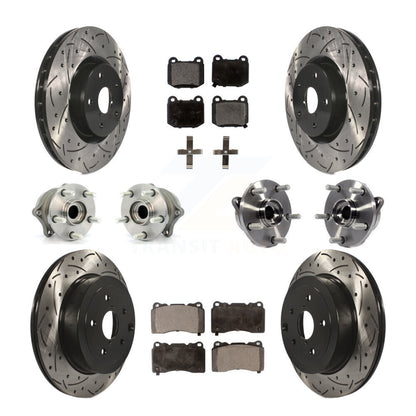 Kit de plaquettes de rotor de frein enduites de roulement de moyeu avant et arrière (10 pièces) pour Subaru Impreza WR