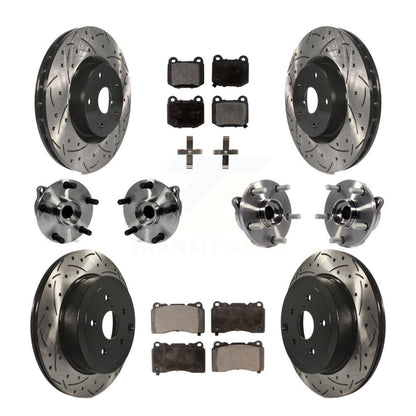 Kit de plaquettes de rotor de frein enduites de roulement de moyeu avant et arrière (10 pièces) pour Subaru Impreza WR