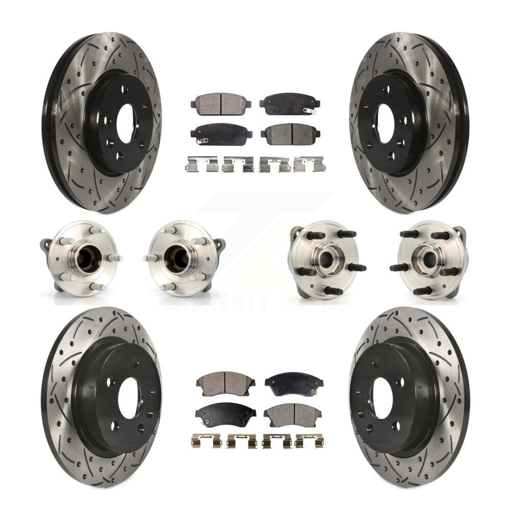 Kit de plaquettes de rotor de frein, roulement de moyeu avant et arrière (10 pièces) pour Chevrolet Cruz 11-12