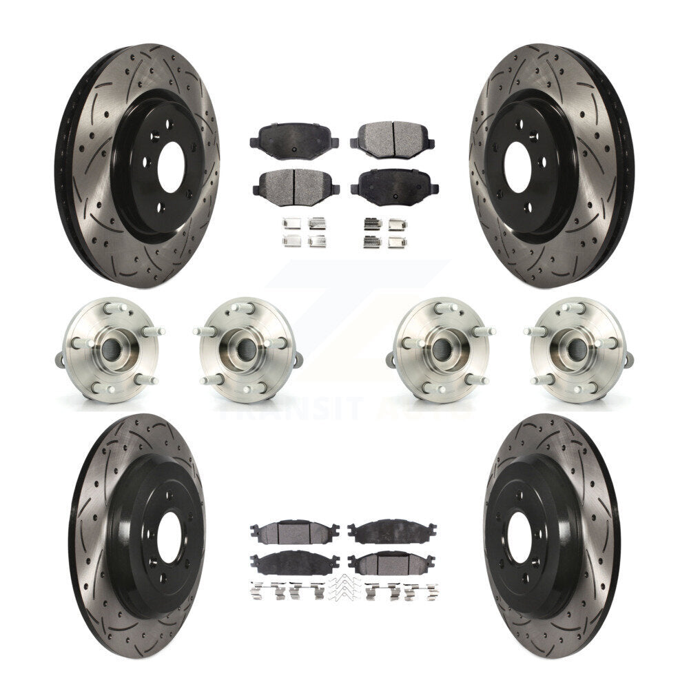 Kit de plaquettes de rotor de frein à disque revêtues de roulement de moyeu avant et arrière (10 pièces) pour Ford Explore
