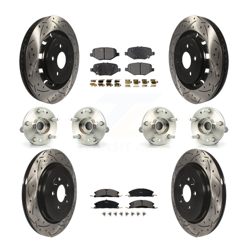 Kit de plaquettes de rotor de frein à disque revêtues de roulement de moyeu avant et arrière (10 pièces) pour Ford Explore