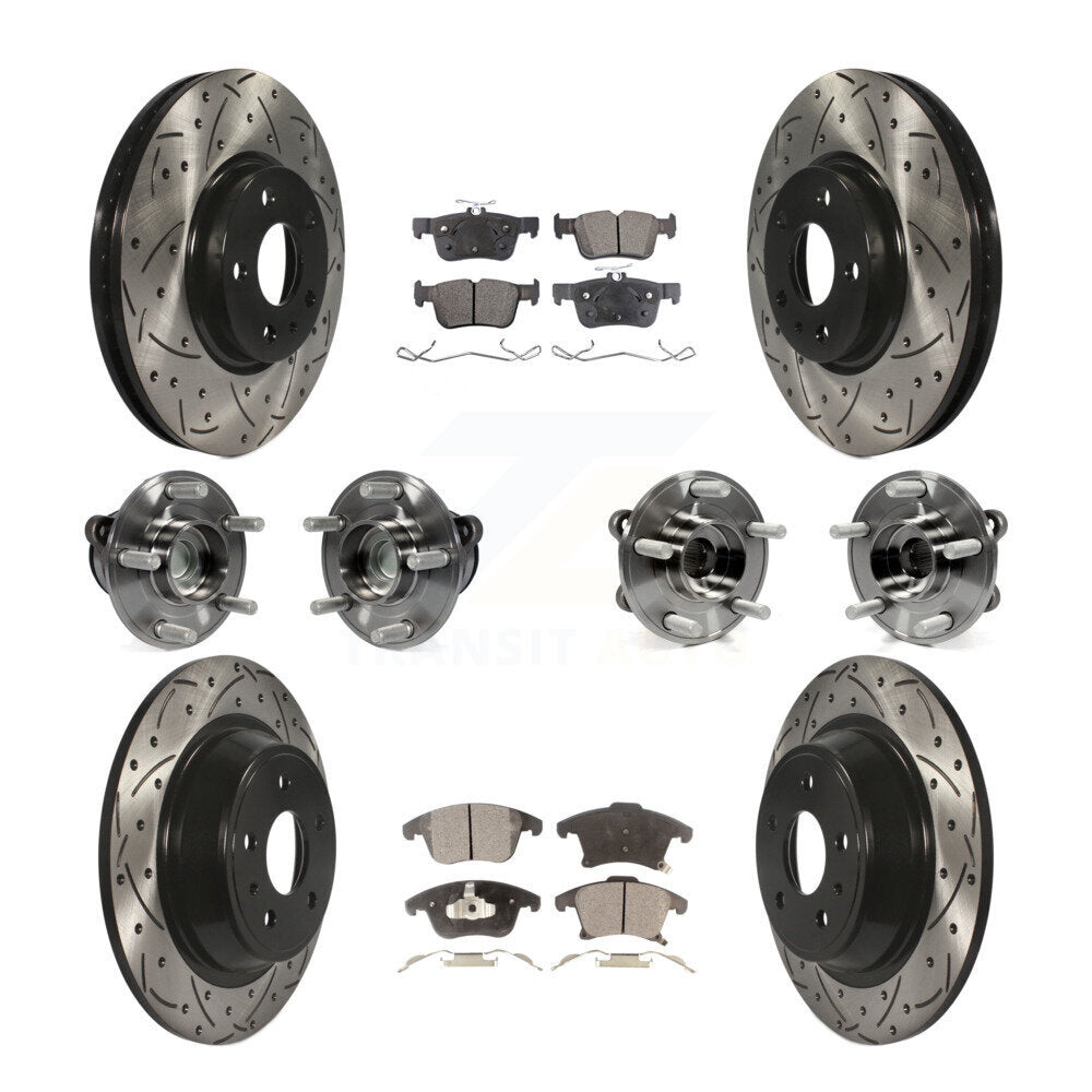 Kit de plaquettes de Rotor de frein revêtues de roulement de moyeu avant et arrière (10 pièces) pour Ford Fusion Lincol