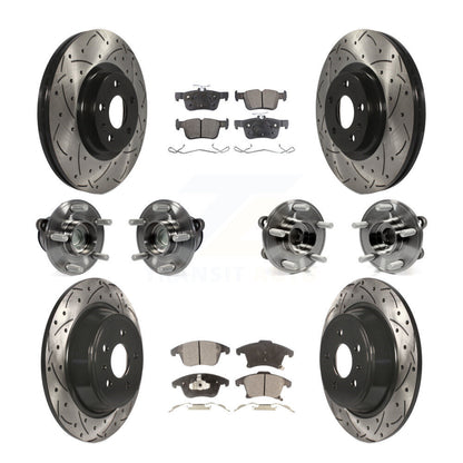 Kit de plaquettes de Rotor de frein revêtues de roulement de moyeu avant et arrière (10 pièces) pour Ford Fusion Lincol