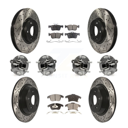 Kit de rotors et plaquettes de frein à disque revêtus de roulement de moyeu avant et arrière (10 pièces) pour Ford Fusio