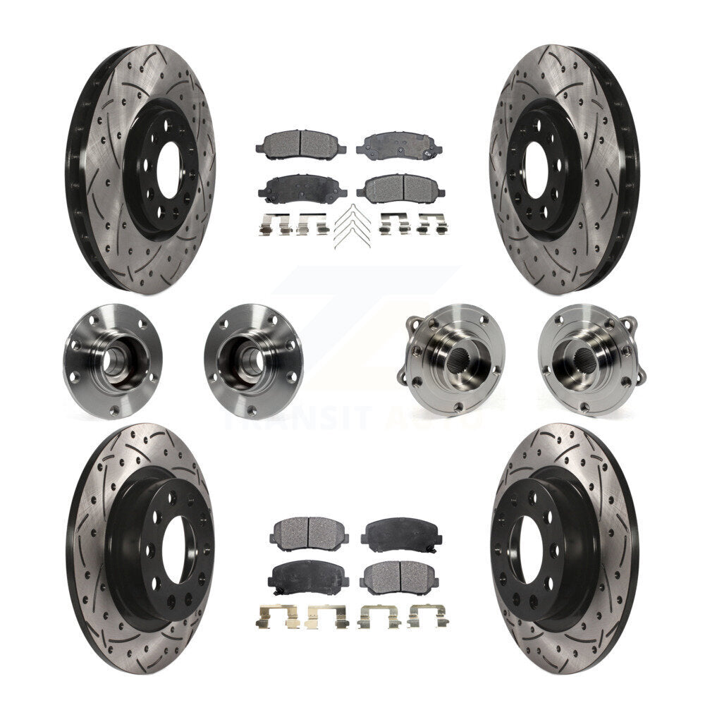 Kit de plaquettes de rotor de frein, roulement de moyeu avant et arrière (10 pièces) pour Dodge Dar 2013 – 2016