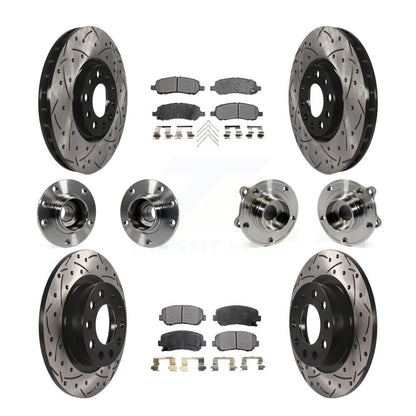 Kit de plaquettes de rotor de frein, roulement de moyeu avant et arrière (10 pièces) pour Dodge Dar 2013 – 2016