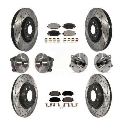 Kit de rotors et plaquettes de frein revêtus de roulement de moyeu avant et arrière (10 pièces) pour Chrysler 200 AW