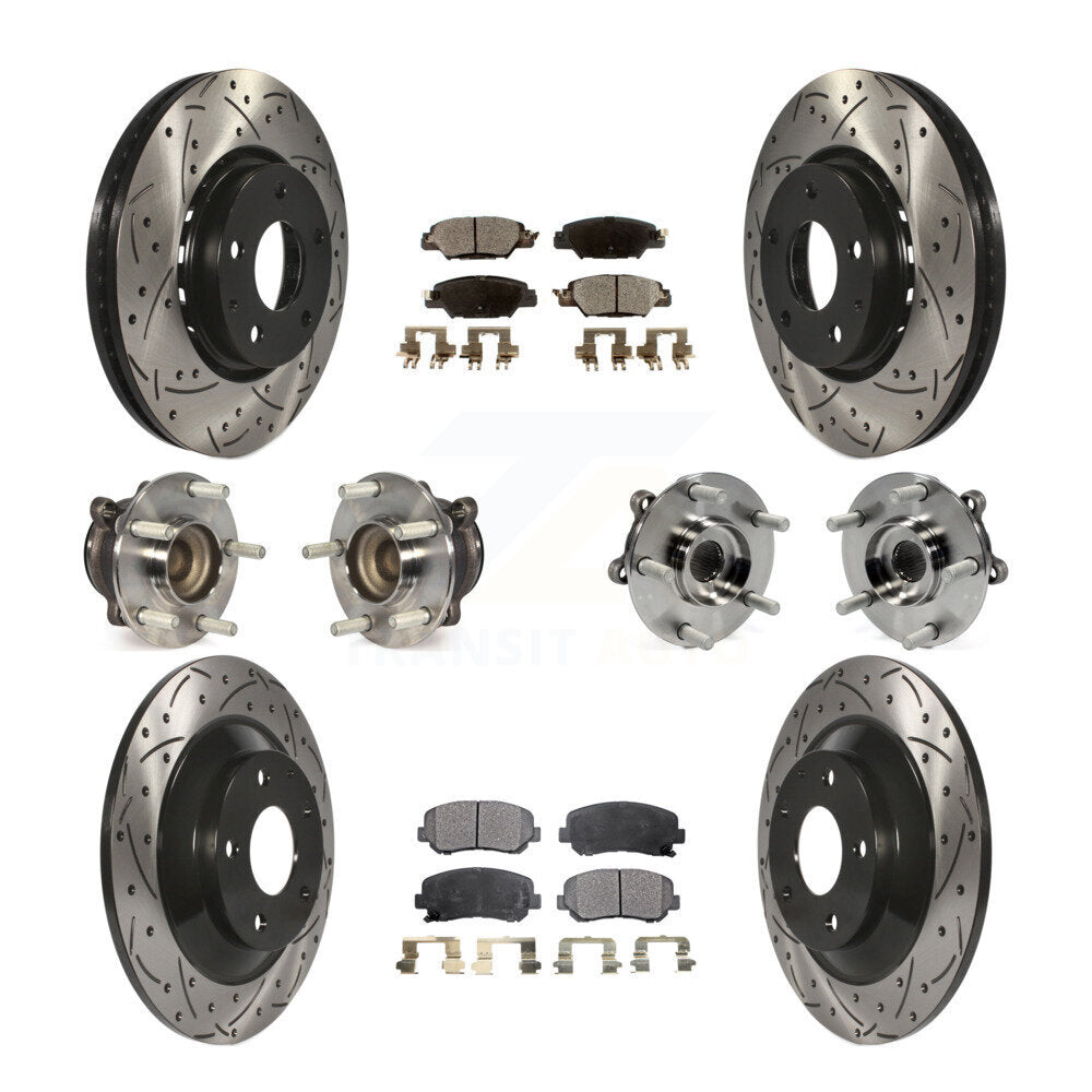 Kit de Rotor et de plaquettes de frein à disque revêtus de roulement de moyeu avant et arrière (10 pièces) pour Mazda CX-