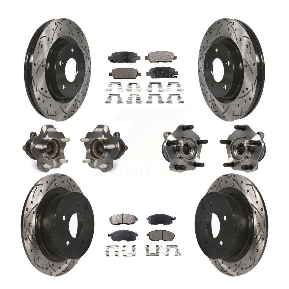 Kit de plaquettes de rotor de frein à disque revêtues de roulement de moyeu avant et arrière (10 pièces) pour Nissan Sentr