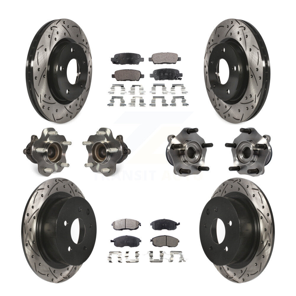 Kit de plaquettes de rotor de frein à disque revêtues de roulement de moyeu avant et arrière (10 pièces) pour Nissan Sentr