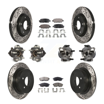 Kit de plaquettes de rotor de frein à disque revêtues de roulement de moyeu avant et arrière (10 pièces) pour Nissan Sentr