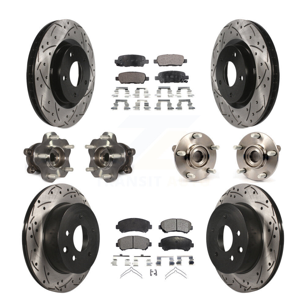 Kit de plaquettes de Rotor de frein revêtues de roulement de moyeu avant et arrière (10 pièces) pour Nissan Rogue Selec
