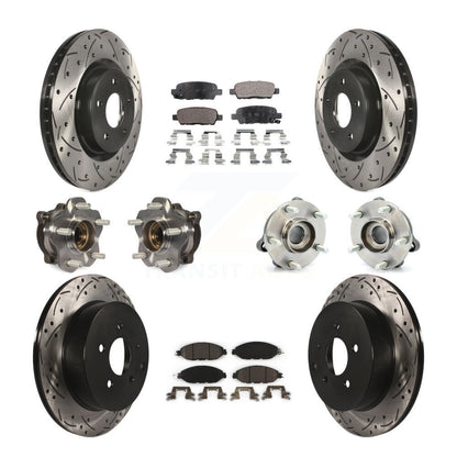Kit de rotor et de plaquettes de frein revêtus de roulement de moyeu avant et arrière (10 pièces) pour Nissan Pathfinde