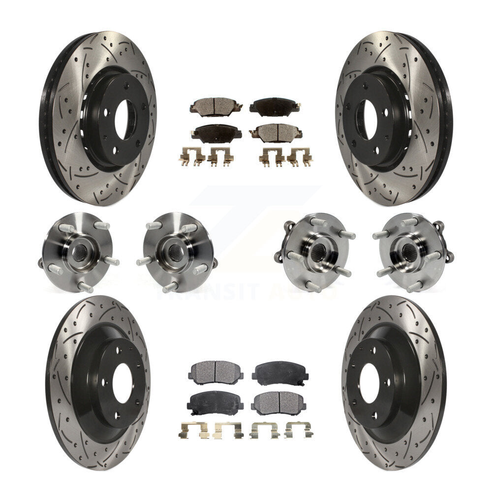 Kit de Rotor et de plaquettes de frein à disque revêtus de roulement de moyeu avant et arrière (10 pièces) pour Mazda CX-