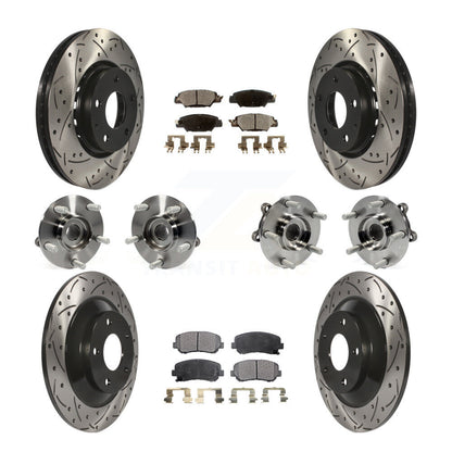 Kit de Rotor et de plaquettes de frein à disque revêtus de roulement de moyeu avant et arrière (10 pièces) pour Mazda CX-