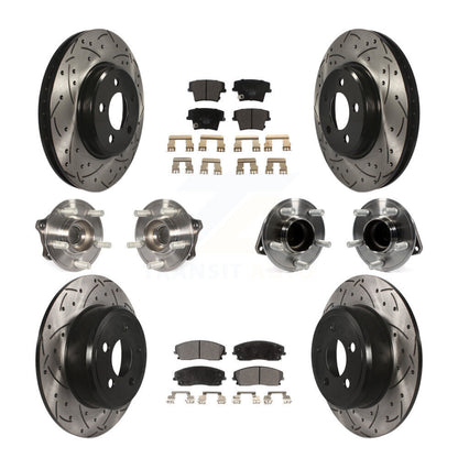 Kit de rotor et de plaquettes de frein revêtus de roulement de moyeu avant et arrière (10 pièces) pour Dodge Charger 30