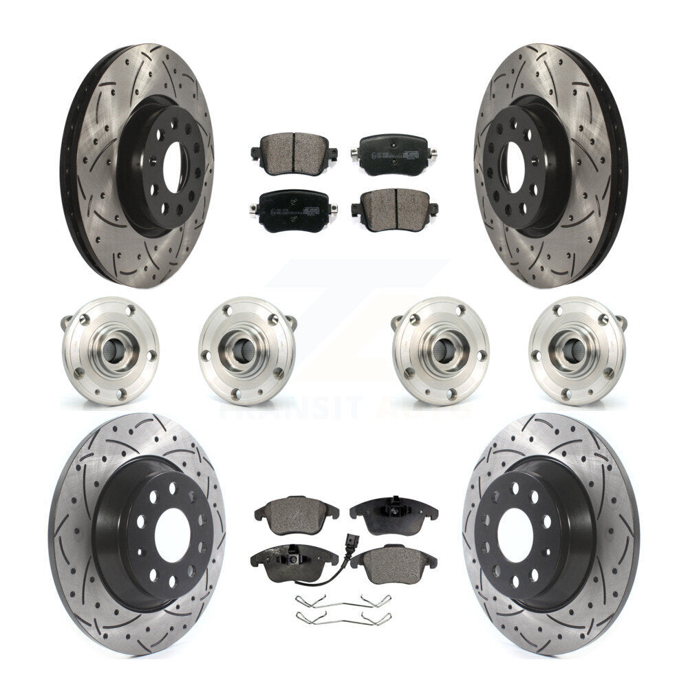 Kit de rotor et de plaquettes de frein revêtus de roulement de moyeu avant et arrière (10 pièces) pour Audi Q3 Quattr