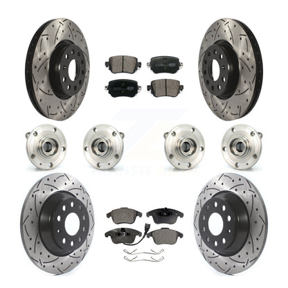 Kit de rotor et de plaquettes de frein revêtus de roulement de moyeu avant et arrière (10 pièces) pour Audi Q3 Quattr