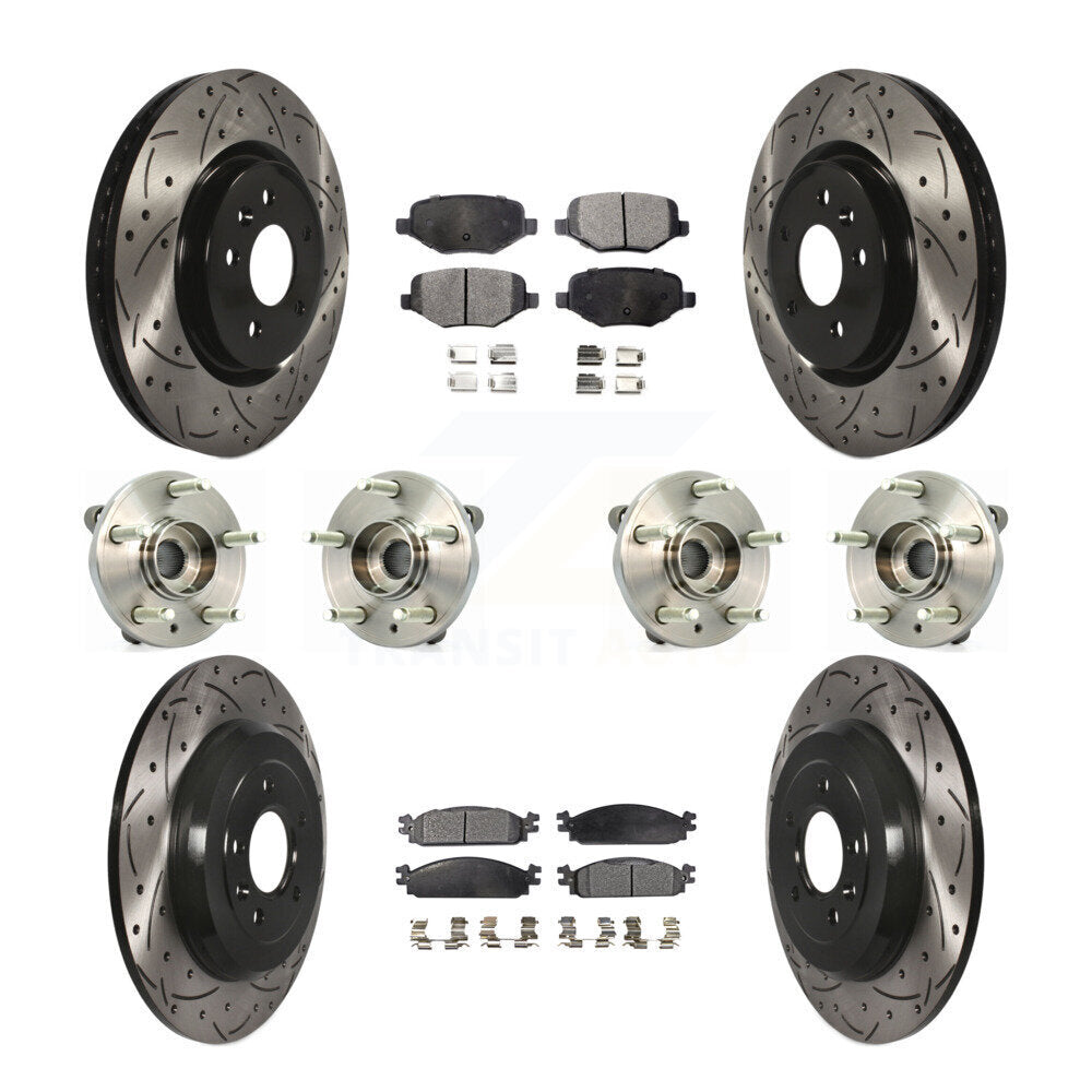 Kit de plaquettes de rotor de frein, roulement de moyeu avant et arrière (10 pièces) pour Lincoln MK 2009 – 2010