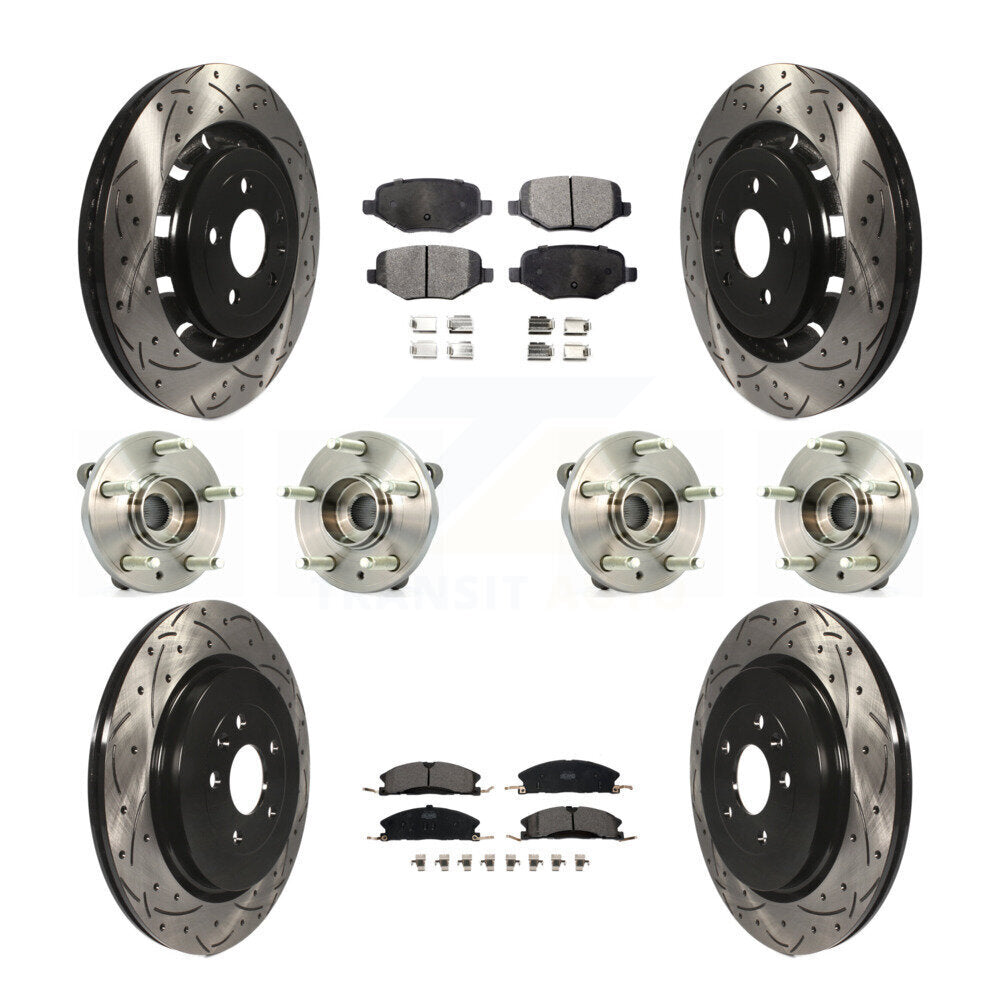Kit de plaquettes de Rotor de frein, roulement de moyeu avant et arrière (10 pièces) pour Ford Lincoln Flex MK
