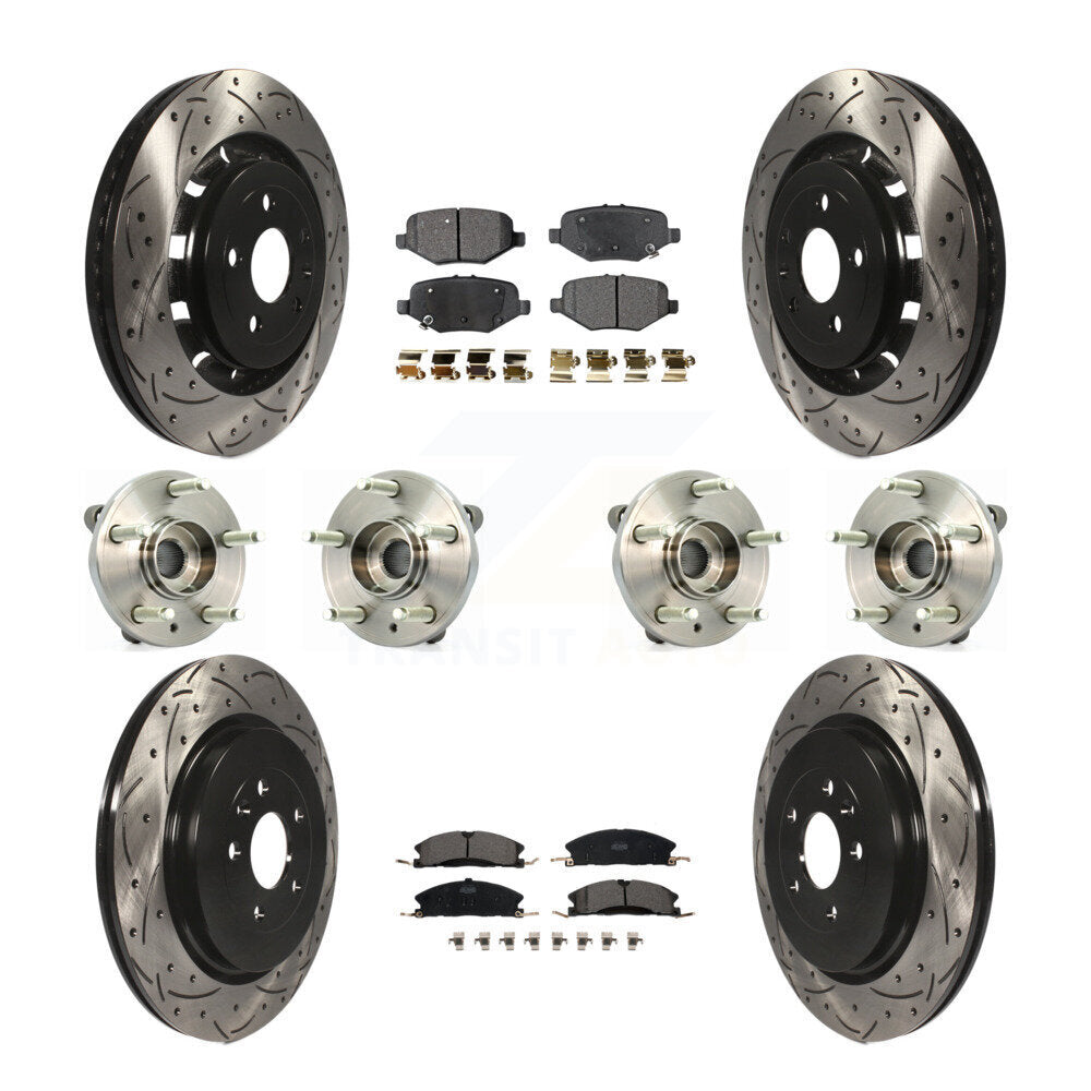 Kit de plaquettes de rotor de frein, roulement de moyeu avant et arrière (10 pièces) pour Ford Flex Taurus MK