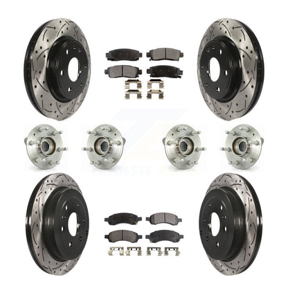 Kit de rotors et plaquettes de frein revêtus de roulement de moyeu avant et arrière (10 pièces) pour GMC Acadia Buic