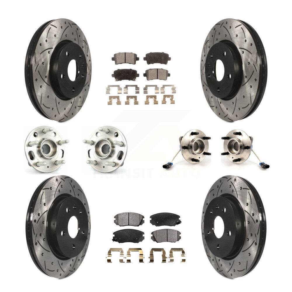 Kit de rotor et de plaquettes de frein revêtus de roulement de moyeu avant et arrière (10 pièces) pour Buick Allur 2010