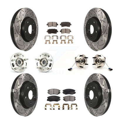 Kit de rotor et de plaquettes de frein revêtus de roulement de moyeu avant et arrière (10 pièces) pour Buick Allur 2010