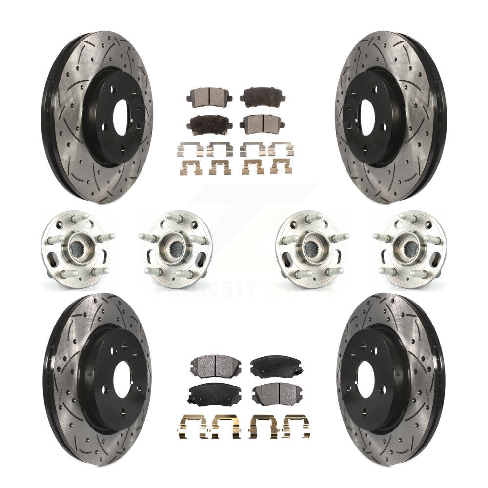 Kit de rotors et plaquettes de frein revêtus de roulement de moyeu avant et arrière (10 pièces) pour Chevrolet Malib