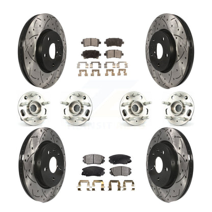 Kit de rotors et plaquettes de frein revêtus de roulement de moyeu avant et arrière (10 pièces) pour Chevrolet Malib