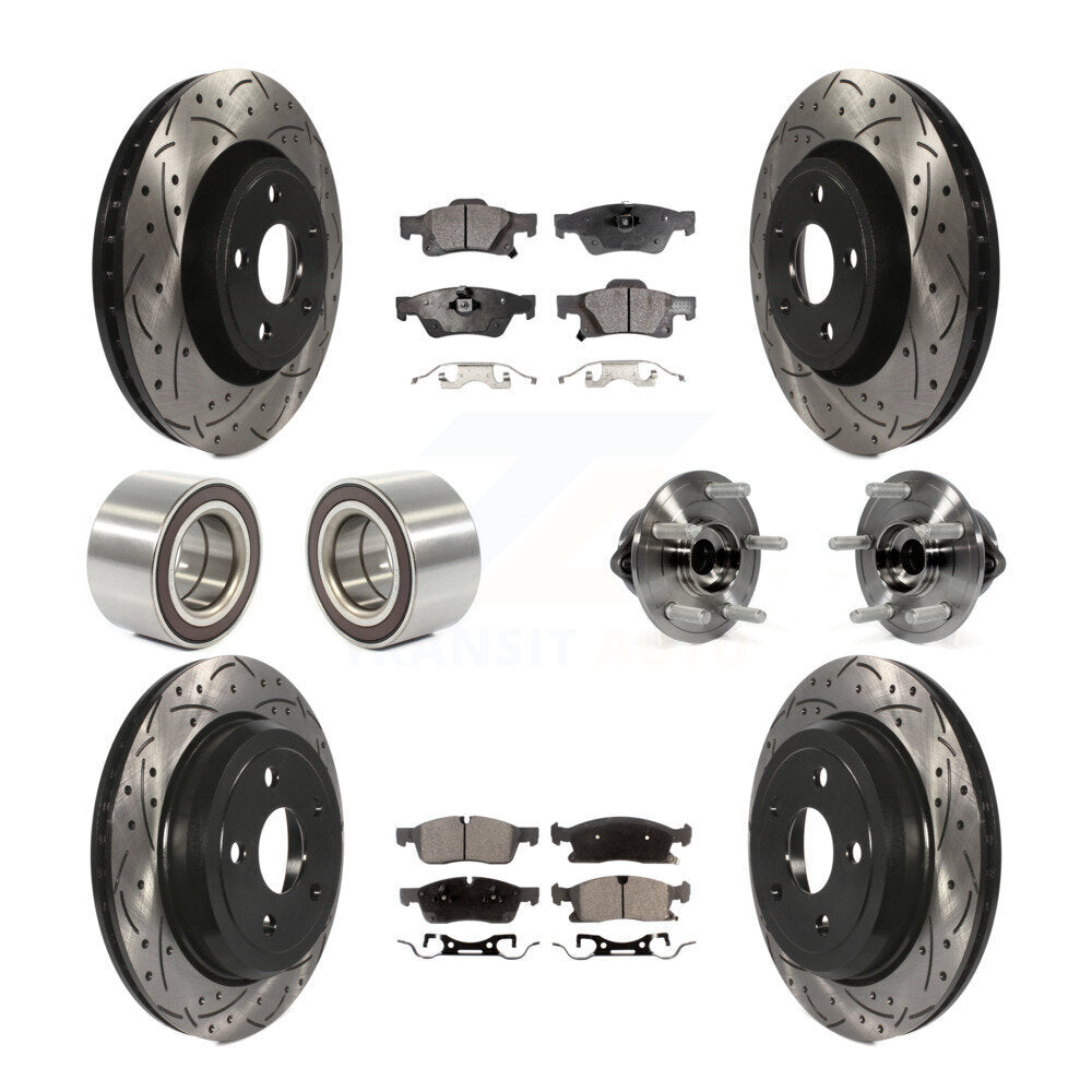 Kit de chaussures de plaquettes de Rotor de frein de manteau de roulement de moyeu avant et arrière pour Jeep Grand Cherokee W