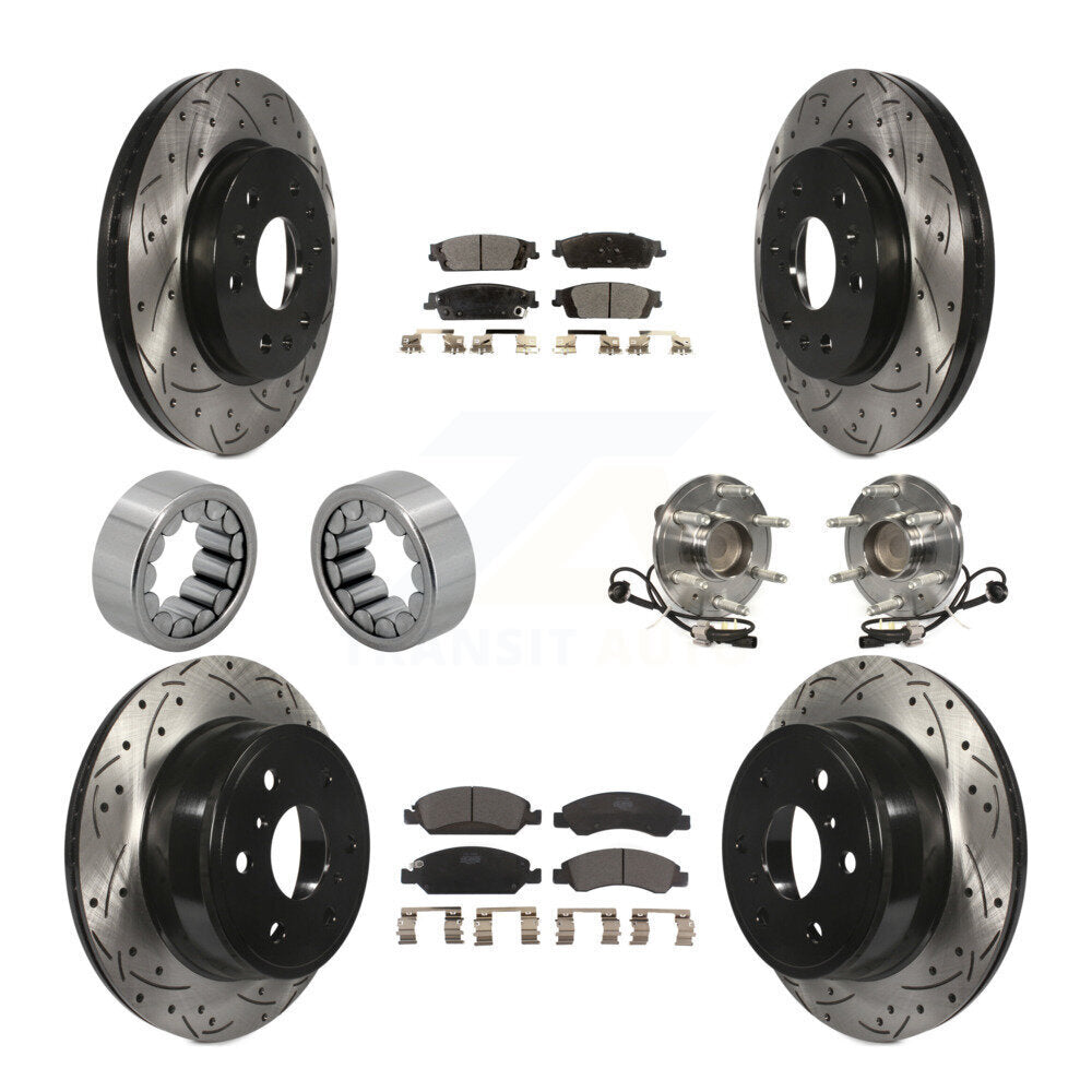 Kit de chaussures de plaquettes de Rotor de frein, roulement de moyeu avant et arrière (10 pièces) pour GMC Sierra 150