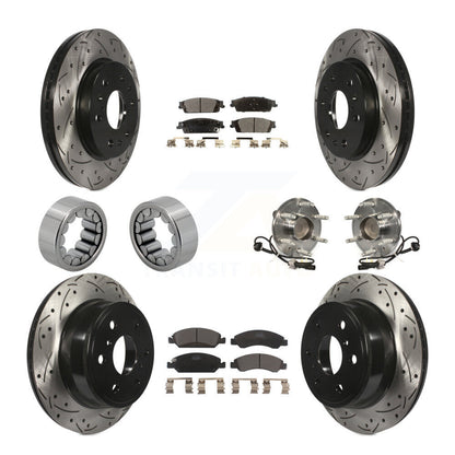 Kit de chaussures de plaquettes de Rotor de frein, roulement de moyeu avant et arrière (10 pièces) pour GMC Sierra 150
