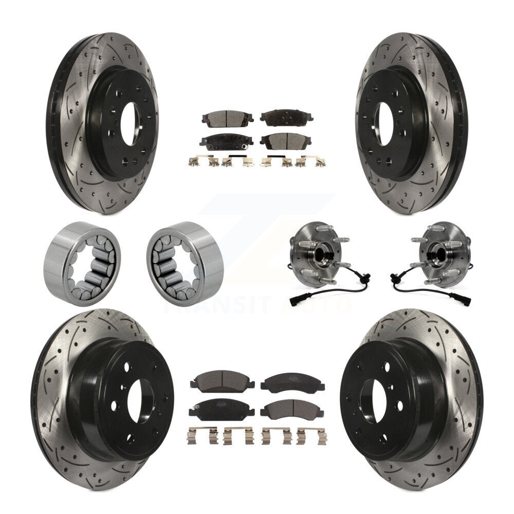 Kit de chaussures de plaquettes de Rotor de frein, roulement de moyeu avant et arrière (10 pièces) pour GMC Sierra 150
