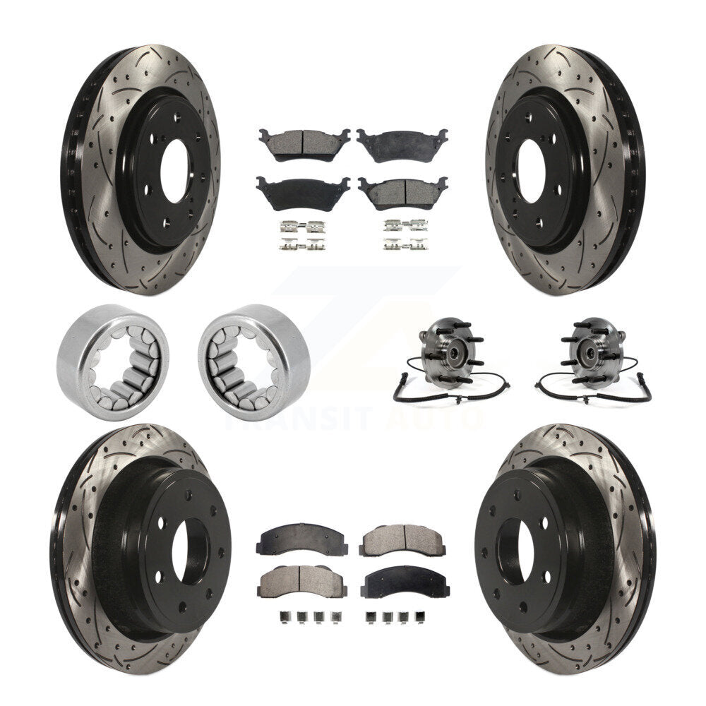 Kit de patins de rotor de frein enduits de roulement de moyeu avant et arrière (10 pièces) pour Ford F-150 4W