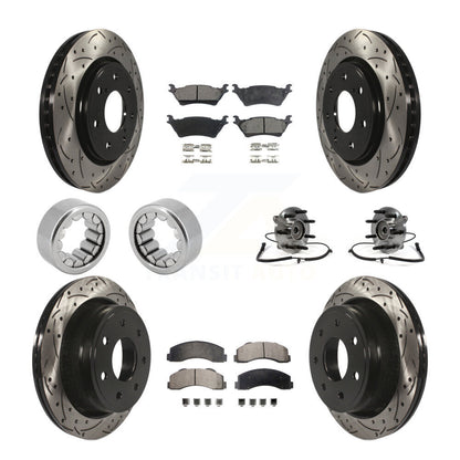 Kit de patins de rotor de frein enduits de roulement de moyeu avant et arrière (10 pièces) pour Ford F-150 4W