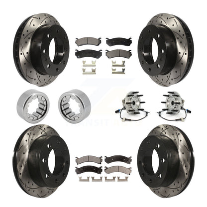 Kit de patins de rotor de frein à disque revêtu de roulement de moyeu avant et arrière (10 pièces) pour Hummer H