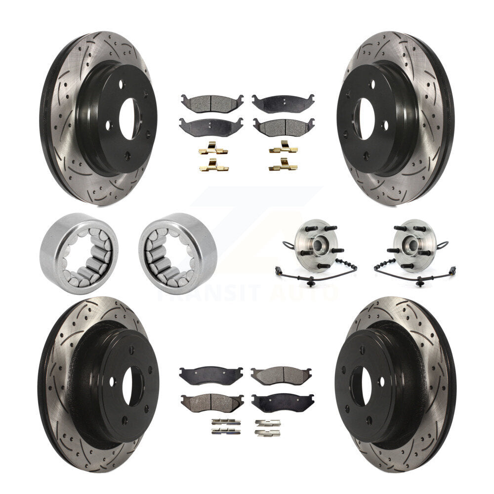 Kit de patins de Rotor de frein enduits de roulement de moyeu avant et arrière (10 pièces) pour Dodge Ram 150