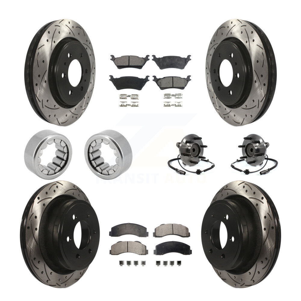 Kit de patins de rotor de frein enduits de roulement de moyeu avant et arrière (10 pièces) pour Ford F-150 RW