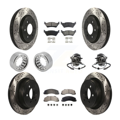 Kit de patins de rotor de frein enduits de roulement de moyeu avant et arrière (10 pièces) pour Ford F-150 RW
