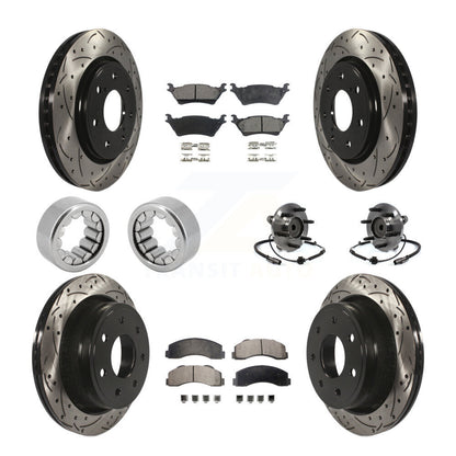 Kit de patins de rotor de frein enduits de roulement de moyeu avant et arrière (10 pièces) pour Ford F-150 RW