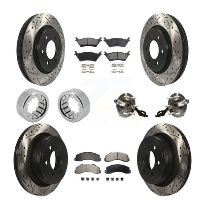 Kit de rotor de frein et de patins de frein enduits de roulement de moyeu avant et arrière (10 pièces) pour Ford F-15