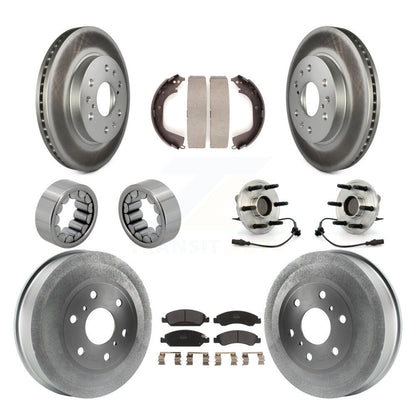 Kit de chaussures de plaquettes de Rotor de frein, roulement de moyeu avant et arrière (10 pièces) pour GMC Sierra 150