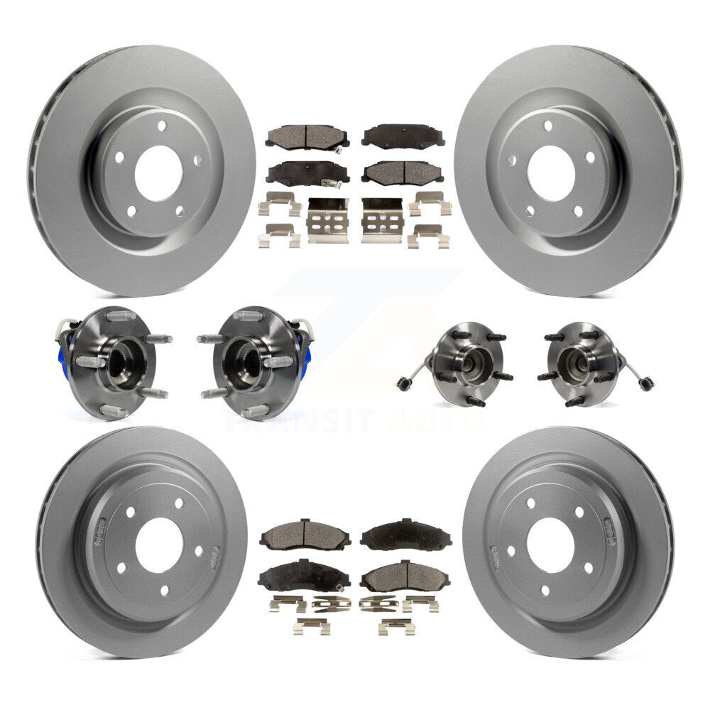 Kit de plaquettes de rotor de frein enduites de roulement de moyeu avant et arrière (10 pièces) pour Chevrolet Corvett