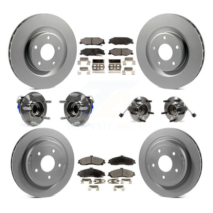 Kit de plaquettes de rotor de frein enduites de roulement de moyeu avant et arrière (10 pièces) pour Chevrolet Corvett