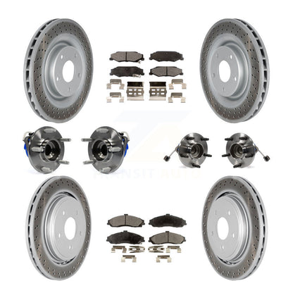 Kit de plaquettes de rotor de frein enduites de roulement de moyeu avant et arrière (10 pièces) pour Chevrolet Corvett