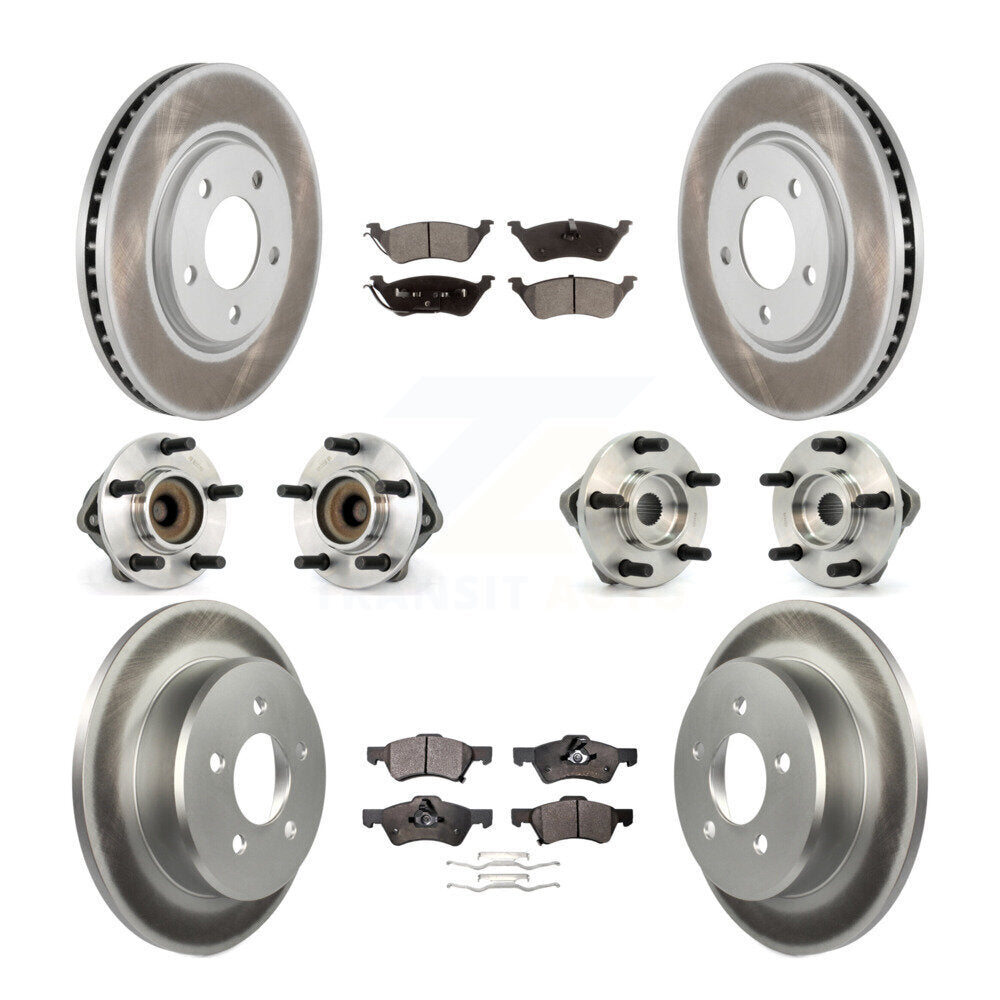 Kit de plaquettes de Rotor de frein, roulement de moyeu avant et arrière (10 pièces) pour Dodge Grand Caravan