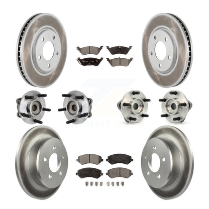 Kit de rotors et plaquettes de frein revêtus de roulement de moyeu avant et arrière (10 pièces) pour Chrysler Voyage