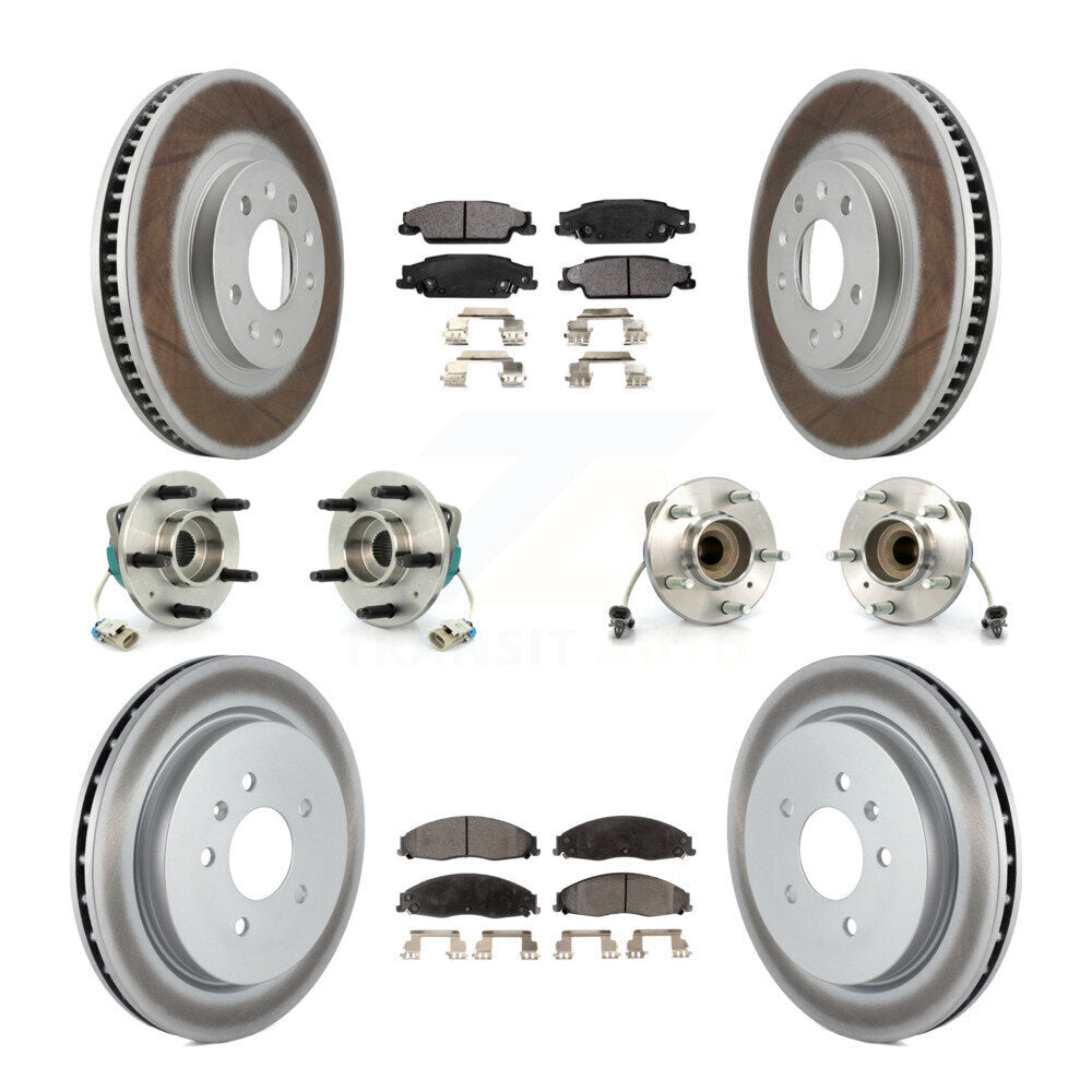 Kit de Rotor et de plaquettes de frein à disque revêtus de roulement de moyeu avant et arrière (10 pièces) pour Cadillac CT