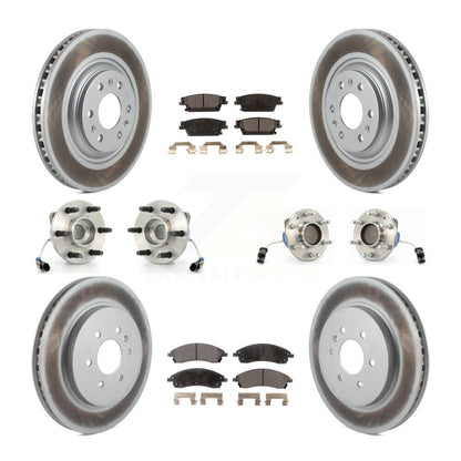 Kit de rotors et plaquettes de frein revêtus de roulement de moyeu avant et arrière (10 pièces) pour Cadillac SRX RW